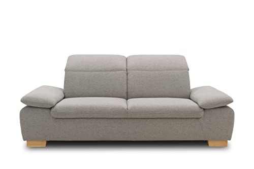 DOMO. collection Maven Sofa, 2,5-Sitzer Couch mit Arm- und Rückenfunktion, Garnitur mit Federkern und Relaxfunktion, grau, 215x110x77