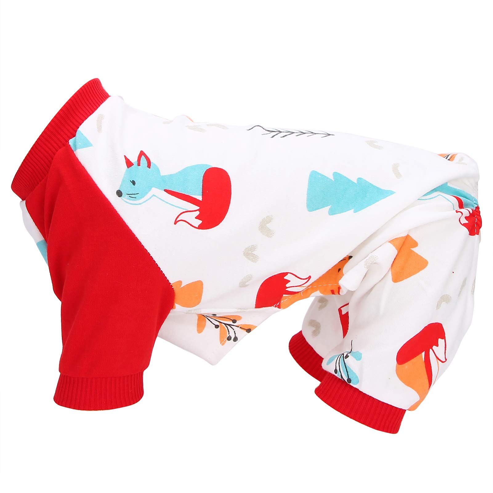 EVTSCAN 3er Pack Hundepyjamas Welpenkleidung, Hundeoverall Baumwolle Cartoon Niedliche Haustierpyjamas Haushalt Weiche hautfreundliche Hundekleidung(S)