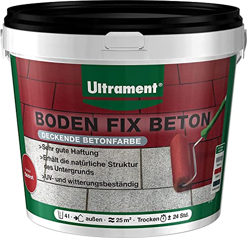 Ultrament Boden Fix Betonfarbe, Bodenfarbe, 4 Liter, Rot