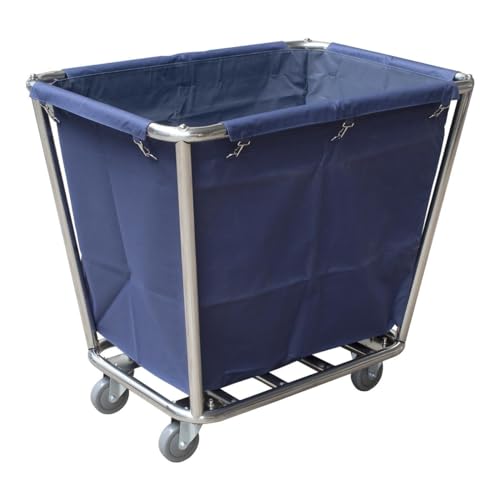 Allpax Wäschewagen 260 Liter aus Edelstahl - 90 x 65 x 85 cm (BxTxH) - Tragfähigkeit 70 kg - Wäschesack aus wasserbeständiger Oxford Stoff - PVC Lenkrollen mit Feststellbremsen