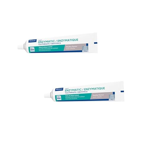 Virbac C.E.T. Enzymatische Zahnpasta für Tiere | Doppelpack | 2 x 70 g | Zahncreme mit Geflügelaroma für Hunde und Katzen | Zur Verwendung mit einer tierartgerechten Zahnbürste