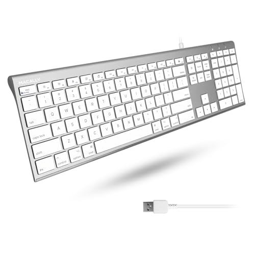 Macally Ultradünne USB-Tastatur für Apple Mac Pro Silber