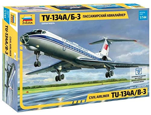 Zvezda 500787007 - 1:144 Passagier-Flugzeug Tupolev Tu-134B'67