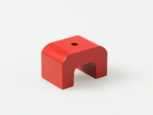 Hufeisenmagnet Brückenform-Magnet AlNiCo rot lackiert bis 70mm breit - Haftkraft: bis 32 kg - Maximale Einsatztemperatur: 180°C, Größen:39 x 25 x 25mm | 9kg Haftkraft