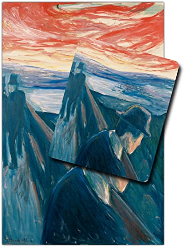 1art1 Edvard Munch, Die Verzweiflung, 1892 1 Kunstdruck Bild (120x80 cm) + 1 Mauspad (23x19 cm) Geschenkset