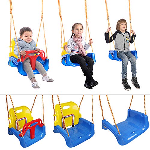 Schaukelgestell für Kinder, Schaukel für Babys, Kinder, 3-in-1, abnehmbarer Schwingsitz, hängend an der Kette, robust, Swing Set, geeignet für Kinder und Jugendliche