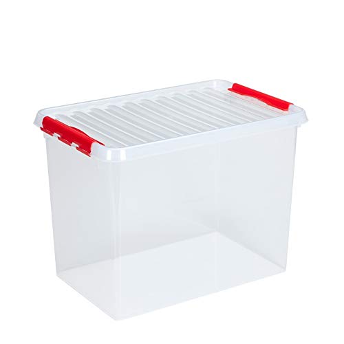 Sunware 6X Q-Line Box - 72 Liter - transparent/rot