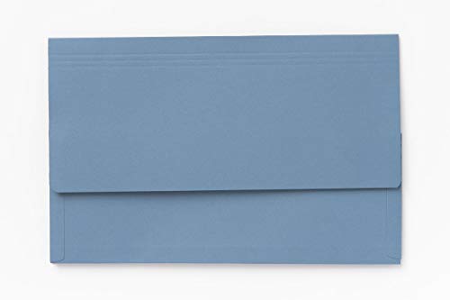 Exacompta PW5-BLUZ Guildhall Dokumententasche mit 3/4-Klappe, für A4-Dokumente, 35 mm Seitenfalte, 315 g/m², schweres Manila-Papier, Blau, 25 Stück