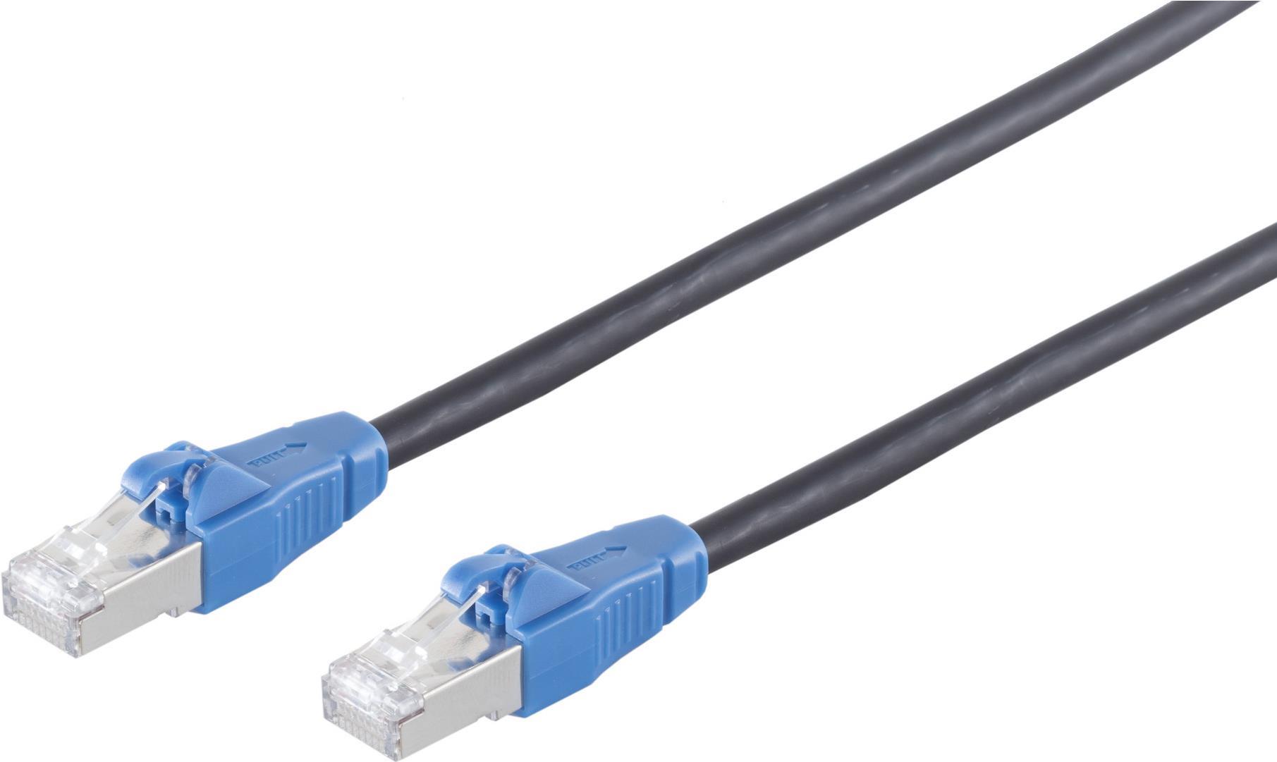 S/CONN maximum connectivity Netzwerkkabel-Patchkabel CAT 6a easy pull, schwarz, 0,25m (08-27005)