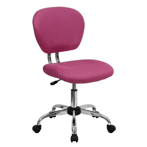 Flash Furniture Bürostuhl mit mittlerer Rückenlehne, Pink Tisch, MetalMesh, Rose, Mid-Back