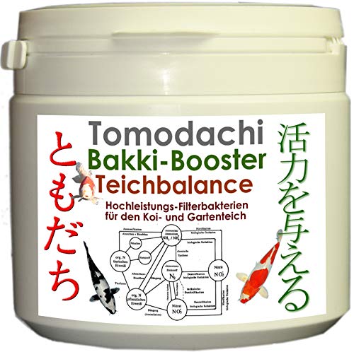 Tomodachi Filterbakterien Koiteich, Filterstarterbakterien Teichfilter, Bakki Booster Teichbalance 300g Hochleistungsfilterbakterien für den Koiteich