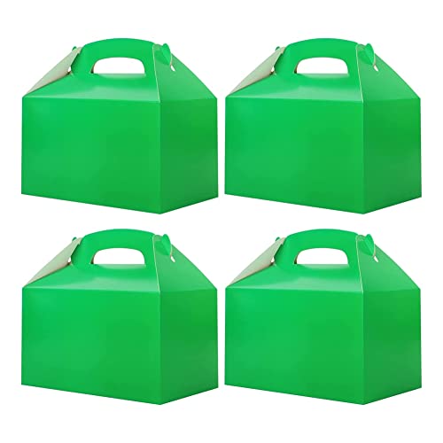 Yuattory 50 Stück Party-Leckerli-Boxen, Weiße Süßigkeiten-Boxen, Partygeschenke mit, Papier-Geschenktüten, Giebelboxen Grün