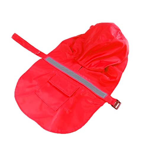 Dog Raincoat Waterproof Dog Coat Jacket Dog Raincoats Waterproof Small with Hood Large Breed Pet Clothes Reflective Cursor Snow Protection Durable Comfortable (L,red)
