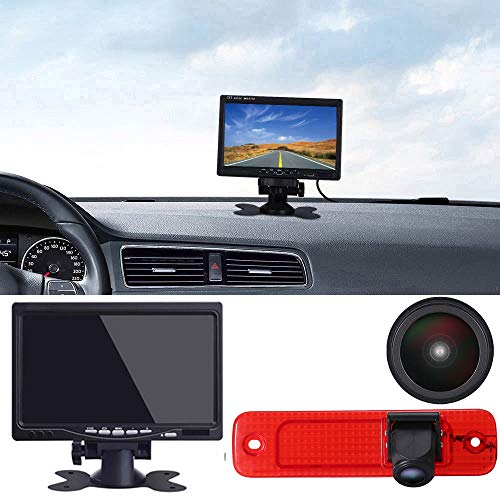 「Rückfahrkamera Transportster + 7 Zoll TFT LCD Bildschirm Monitor」Bremsleuchte Auto Dach Rückfahrkamera für Ford Transit Hecktur Transporter Van 3 Bj 04.2006-01.2009/Transit MK7 Tourneo/Furgon MK4