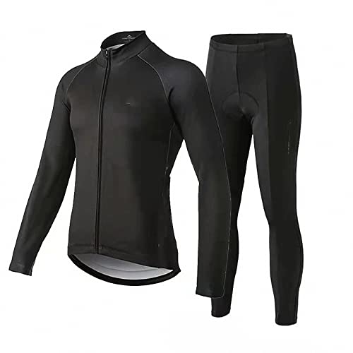 MAOTN Outdoor radtrikot Anzug,Herren Langarm Mountainbike radanzug, wattierte Radhose,frühling, Herbst und Winter Warmer,atmungsaktiver und schnell trocknender Fahrradtrikot,Black3,XXL