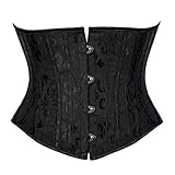 ZXCV Frauen Stahlknochen Taille Cincher Korsett Taille Abnehmen Unterbrust Steampunk Zubehör Schwarz Korsetts,Schwarz,S