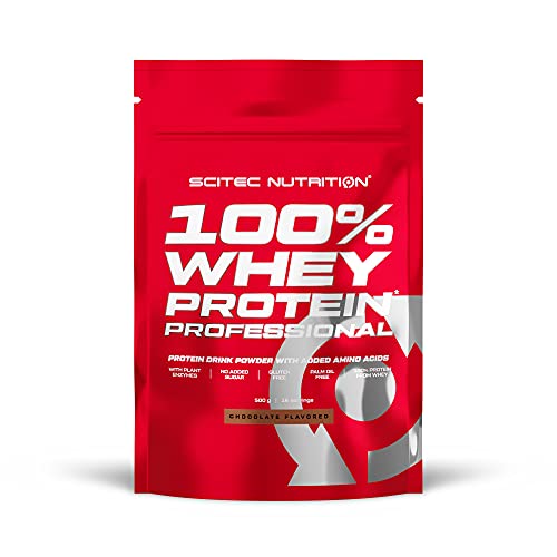 Scitec Nutrition 100% Whey Protein Professional mit extra zusätzlichen Aminosäuren und Verdauungsenzymen, Beinhaltet keinen Zuckerzusatz, 500 g, Schokolade-Cookies & Cream