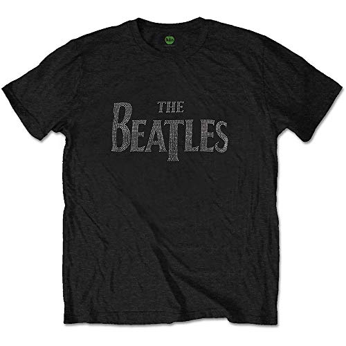 ROCKOFF Unisex The Beatles Diamante Drop T Logo Kurzarm Schwarz T-Shirt, XXL