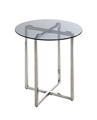 HAKU Möbel Beistelltisch, Edelstahl, edelstahl-grau, Ø 50 x H 55 cm