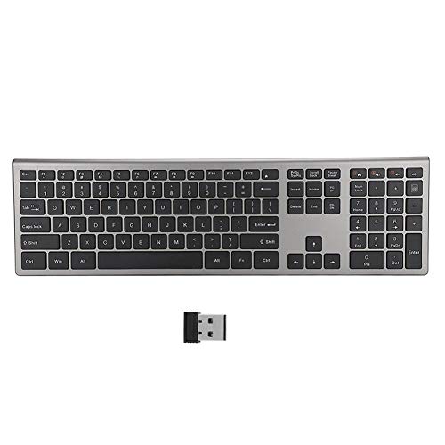 Drahtlose Tastatur, 109 Tasten 2,4 G USB-Scherenfuß-Tastenkappe Ultradünne LED-Anzeigetastatur für Windows XP / Windows 7 / Windows 8 / 8.1 / Windows 10 / Mac OS