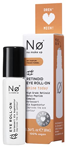 Nø Cosmetics shine today Retinoid Augen Roll On, 10 ml, Augen Roll On mindert Mimikfältchen, Tränensäcke und dunkle Augenringe – Frischekick für müde Augen - mit besonders verträglichem Retinoid
