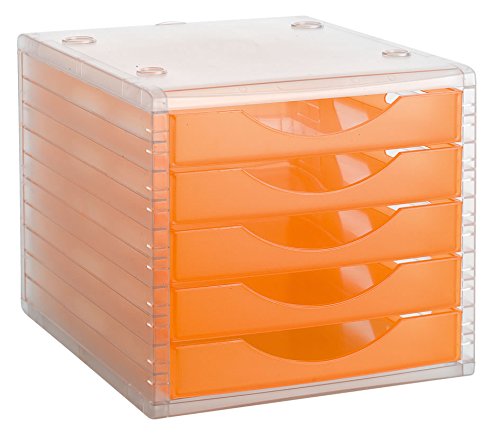 Archivo 2000 Pack von 5 herausnehmbare Schubladen orange