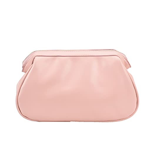 Fastion Leder Multifunktions Frauen Kosmetiktasche Reise Kulturbeutel Organisieren Handtasche Weibliche Por (Color : Light pink, Size : L)