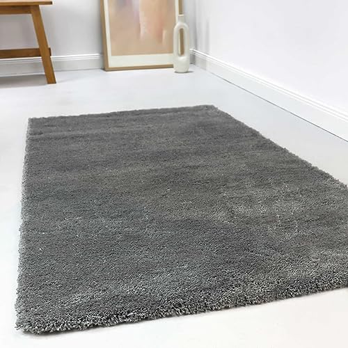 Kuschelig weicher Esprit Hochflor Teppich, bestens geeignet fürs Wohnzimmer, Schlafzimmer und Kinderzimmer RELAXX (160 x 230 cm, grau)