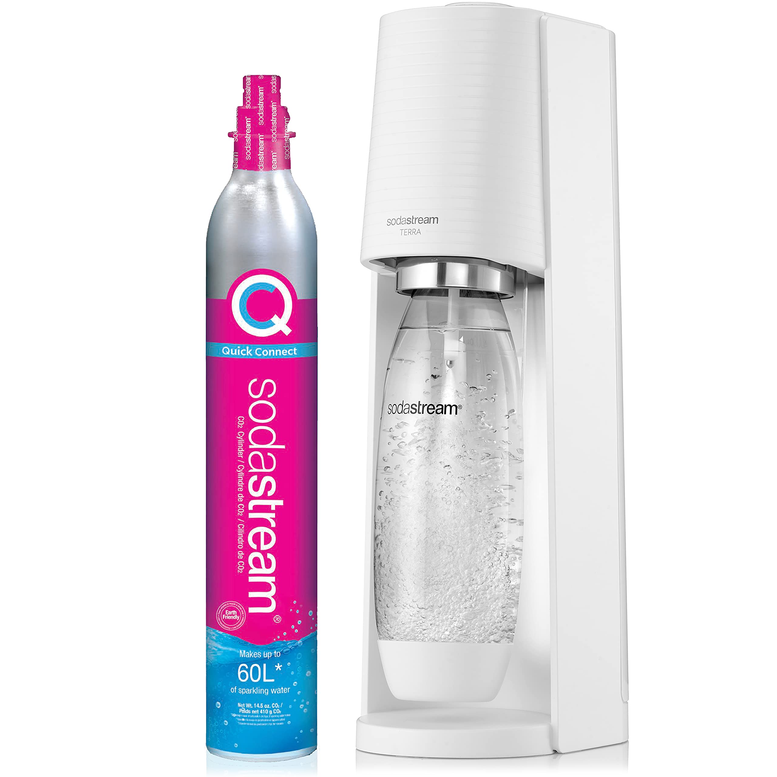 SodaStream Terra Sparkling Water Maker (weiß) mit CO2- und DWS-Flasche