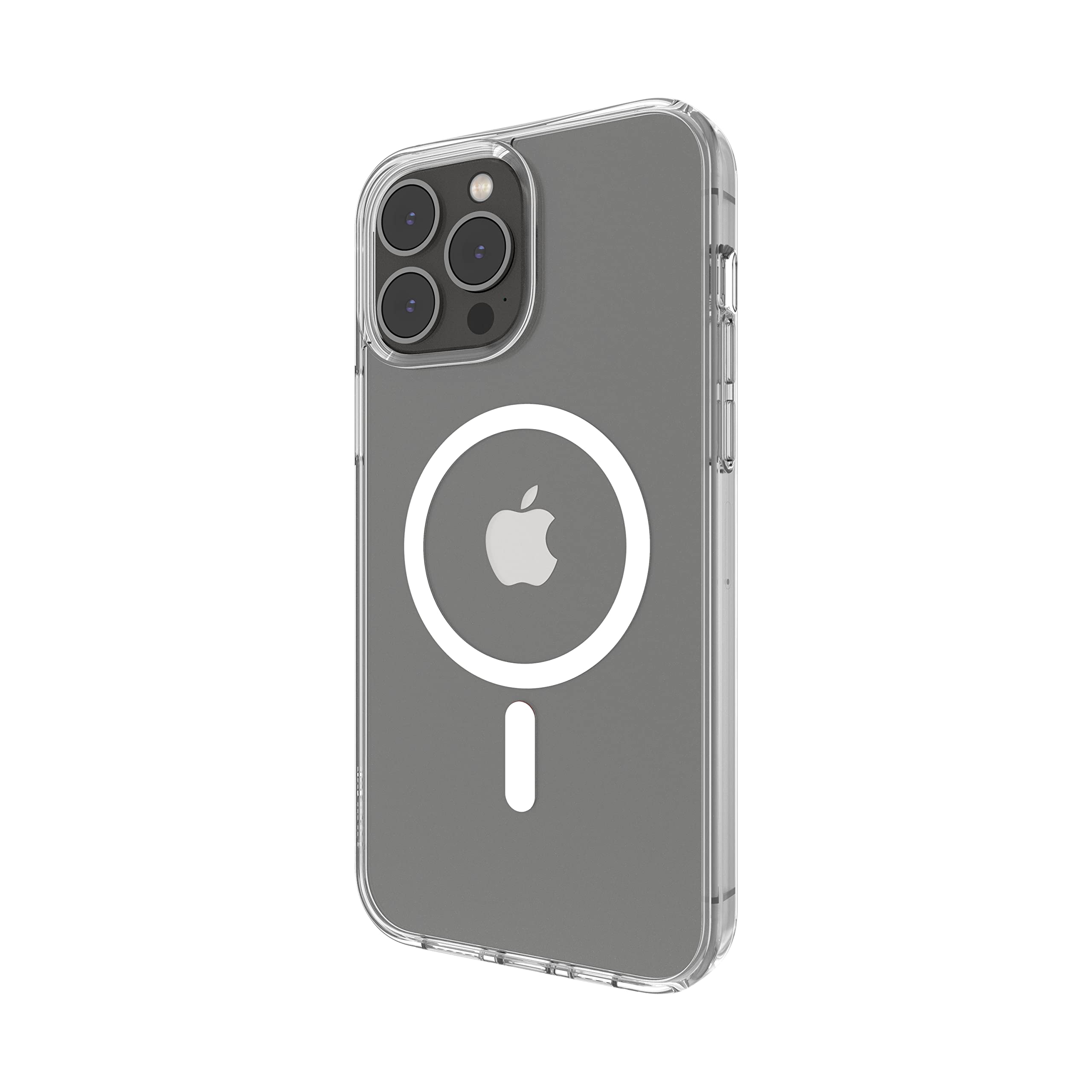Belkin MagSafe-kompatible Hülle für das iPhone 13 Pro Max mit antimikrobieller Beschichtung, integrierten Magneten, UV-beständigen Materialien und erhöhten Rändern zum Schutz der Kamera – durchsichtig