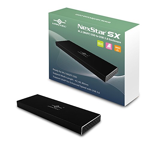 Vantec NexStar SX M.2 SSD auf USB 3.0 Gehäuse, Schwarz (NST-M2STS3-BK)