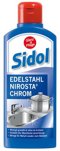 Sidol Glanz und Pflege für Edelstahl, Nirosta und Chrom - 12x 250 ml
