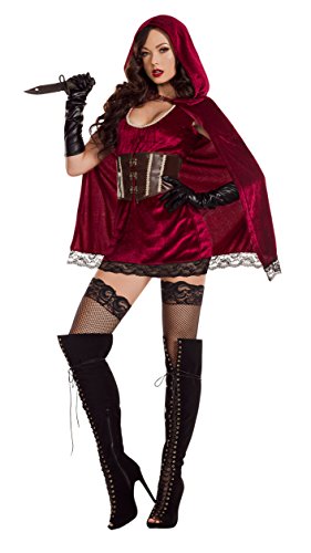 Starline Damen Rotkäppchen Kostüm für Erwachsene, dunkelrot, Medium