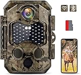 HAPIMP Wildkamera WLAN 4K 32MP 125°Jagdkamera 0,1s Schnelle Trigger Geschwindigkeit Wildkamera mit Bewegungsmelder Nachtsicht Wildkamera Handyübertragung Bluetooth