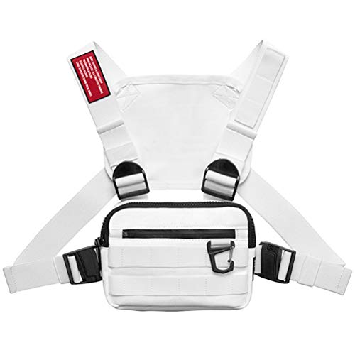 WBTY Brusttasche für Herren, Chest Rig Bag Hip Hop Verstellbare Crossbody Taschen Holster Weste für Outdoor Wandern Camping