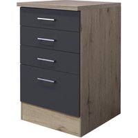 Flex-Well Exclusiv Schubkastenunterschrank Morena 50cm Basaltgrau matt-San Remo