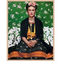 Digitaldruck »Frida Kahlo, Vogue Magazin«, Rahmen: Buchenholz, natur