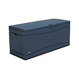 LIFETIME Auflagenbox & Kissenbox 495 Liter Fassungsvermögen | 61x153x68 cm Grau Kunststoff | Aufbewahrungsbox für Gartenutensilien