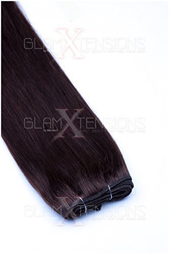 Weft Echthaartresse glatt 100% indisches Echthaar 80cm Haarverlängerung Extensions