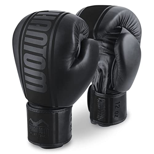 Phantom Boxhandschuhe MT-PRO | MMA Muay Thai-Boxing Gloves | 12 oz Männer Damen - Blackout