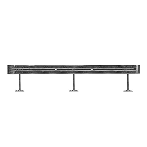 TMS PRO SHOP Schutzplanken Komplett-Set, 82 cm Höhe, 4,80 m lang, Aufdübeln, Stahl, Profil B aus Stahl, Art.-Nr. 40898
