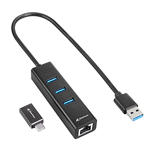 3-Port USB 3.2 Gen 1 Alu Hub + Ethernet, Dockingstation