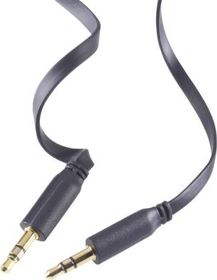 SpeaKa Professional Klinke Audio Anschlusskabel SuperFlat [1x Klinkenstecker 3.5 mm - 1x Klinkenstecker 3.5 mm] 0.50 m Schwarz SpeaKa Professional (SP-7870108)