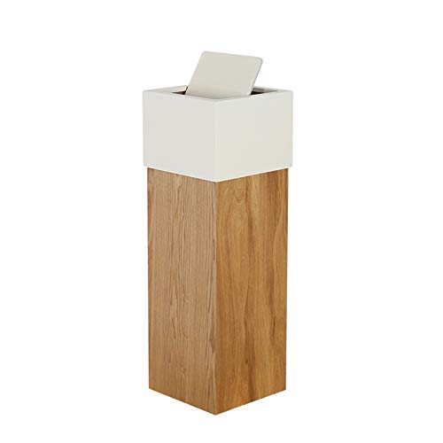 NYKK Abfallbehälter mit Quadratische Holz Trash Can Modern Fashion Schwingdeckel Typ Abfalleimer Holzeimer Recyclingbehälter for Büro Wohnzimmer Schlafzimmer Mülltonnen für die (Color : A-L)