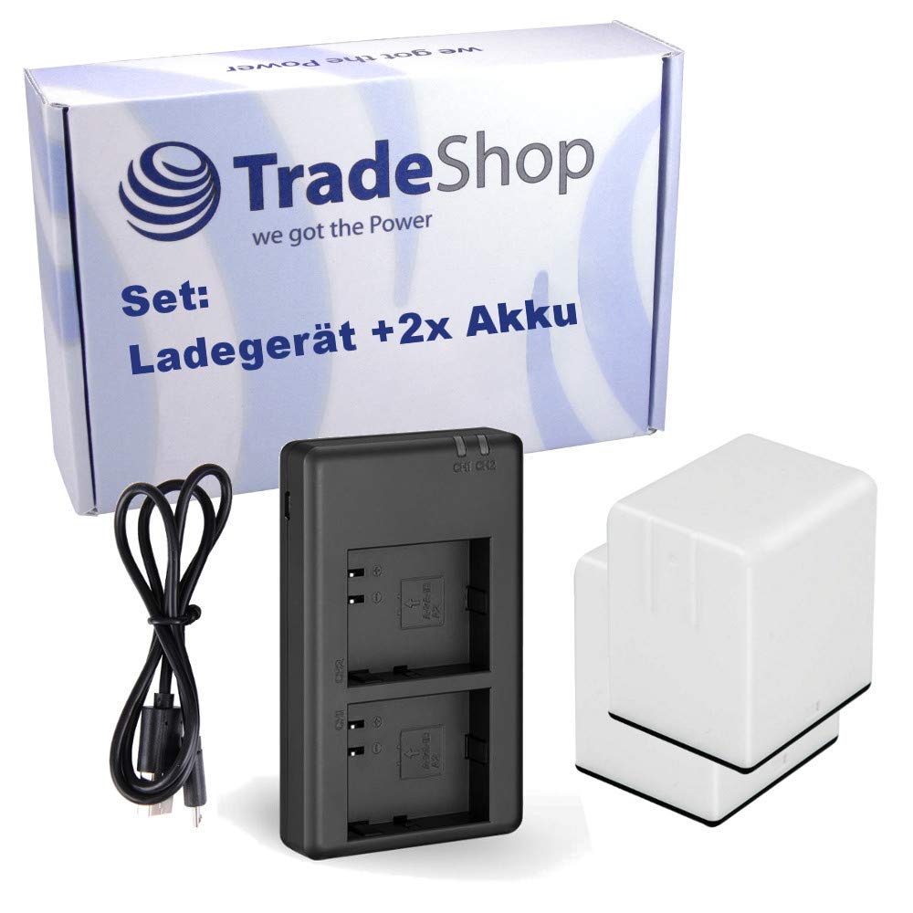 Hochwertiges Ladegerät für Arlo Go Akkus zum Aufladen von bis zu 2 Akkus + 2x Akku 3000mAh - ersetzt DU-A2, A-2 / Ladestation mit Micro-USB Kabel