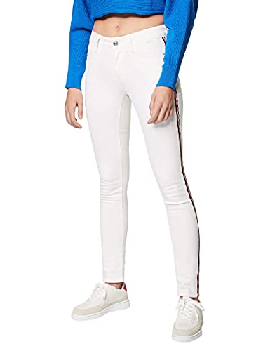 Mavi Damen Adriana Skinny Jeans, Weiß (White Binded STR 27925), W25/L32