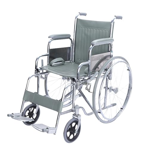 Rollstuhl für Erwachsene Bequemer leichter selbstfahrender Rollstuhl für Behinderte Tragbare robuste Rollstühle,White