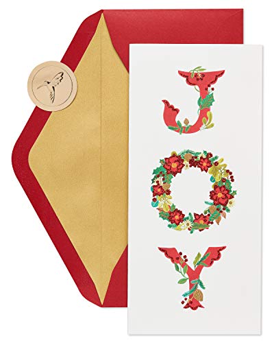 Papyrus 5886310 Geschenkkartenhalter für Weihnachten, Weihnachtsgeschenke, Weihnachtskranz (16 Stück)