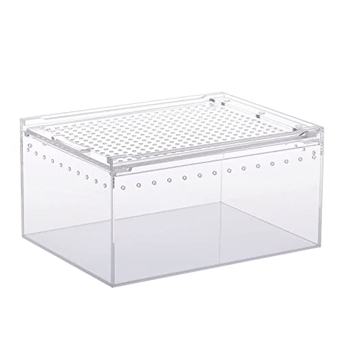 Futterbox, Schlangenzuchtbox, Eidechsenkäfig, Lebensraum, Schlüpfbehälter, transparent, tragbar, für Substrate für Aquarium-Dekorationen