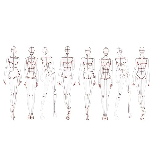 DINESA Mode Illustration Lineal Skizze Vorlage Nähen Lineal Humanoid Muster Messen Kleidung Einfach zu bedienen B